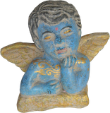 Blue Angel in cement. Size H15, W 18 cm. Price FOB 2,75 usd excl packing. Order code CP043.