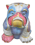 Bulldog in cement. Size H23, L21, W18 cm. Price FOB 6,30 usd excl packing. Order code CP062. Front