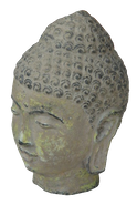 Buddha Head in cement. Size H22 cm. Price FOB 3,65 usd excl packing. Order code CP031.
