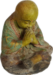 Praying Monk in cement. Size H20, L17, W14 cm. Price FOB 3,70 usd excl packing. Order code CP119.