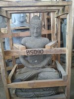 Sitting Buddha Meditation. Natural stone (Basanite). Size: H75, L42, W30 cm. Art. code BS090. Price Exwork 50,00 usd, Price FOB 56,00 usd. Port Semarang Indonesia.
