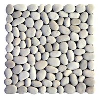 Pebble Mosaic Square White Stone—Order code: SM-20-1