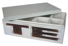 Wooden box(MDF) 1639.– Size H10cm, L28cm, W16,5cm. Text on 2 sides. 