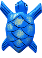 Art. code ZM008. Magnet animal wood turtle blue. Size L 7 cm H 5 cm. Price FOB 0,28 usd.